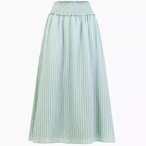 Hill House Home Delphine Nap Skirt green seersucker